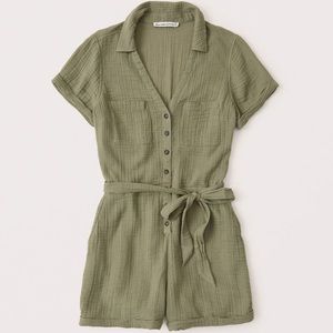 Abercrombie Utility Romper- Olive Green